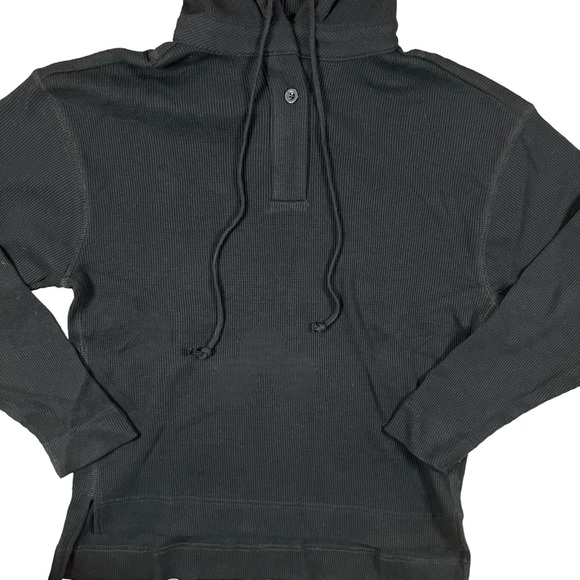 RDI Women’s Small Black Long Sleeve Hooded Waffle Knit Pullover NWOT - Picture 4 of 7